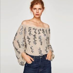 Zara Embellished Bodysuit NWT